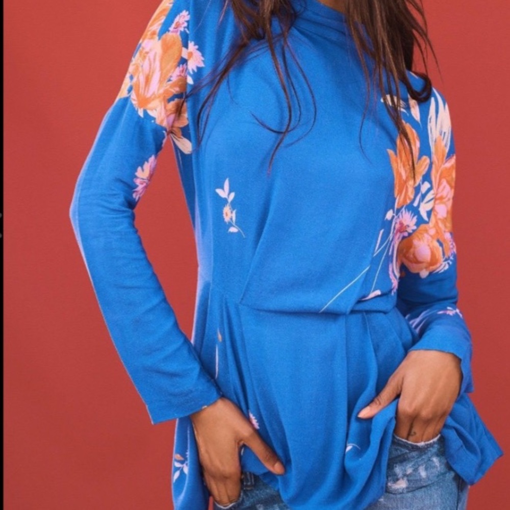 Free People Gemma Floral Tunic Top